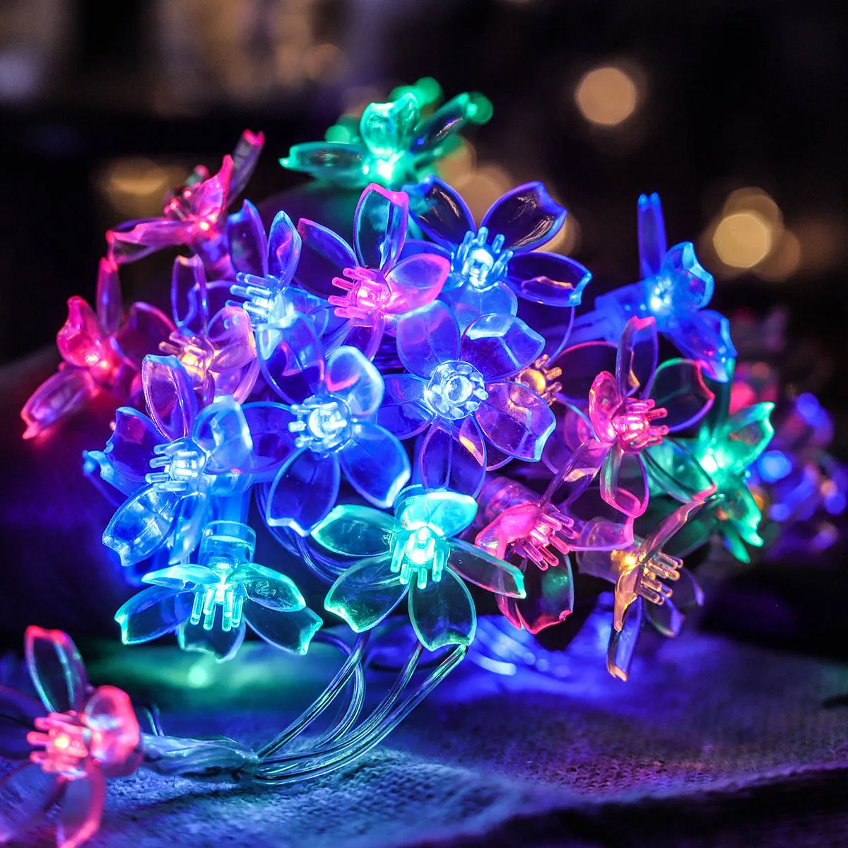 Colorful Sakura Decorative Light String with 40 LED Lights for Festival and Outdoor Decoration Color-A big image 1