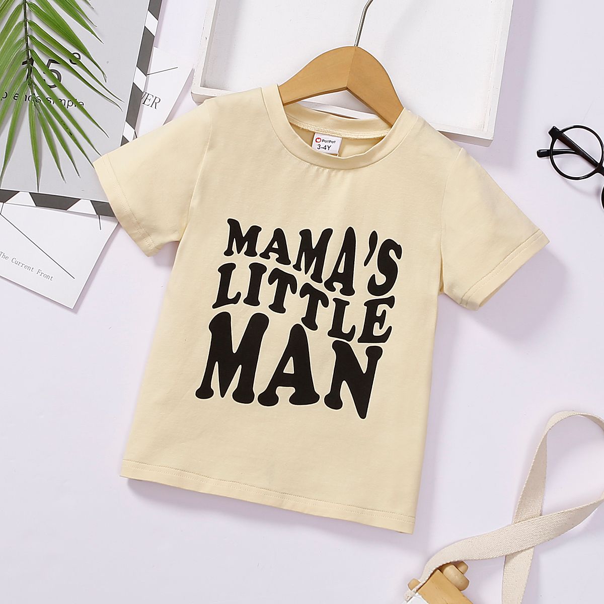 

Toddler Boy Basic Letter Print Short-sleeve Cotton Tee