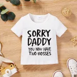 Baby Boy/Girl 95% Cotton Short-sleeve Letter Print Tee OffWhite