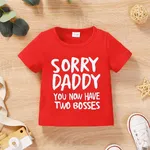 Baby Boy/Girl 95% Cotton Short-sleeve Letter Print Tee Red