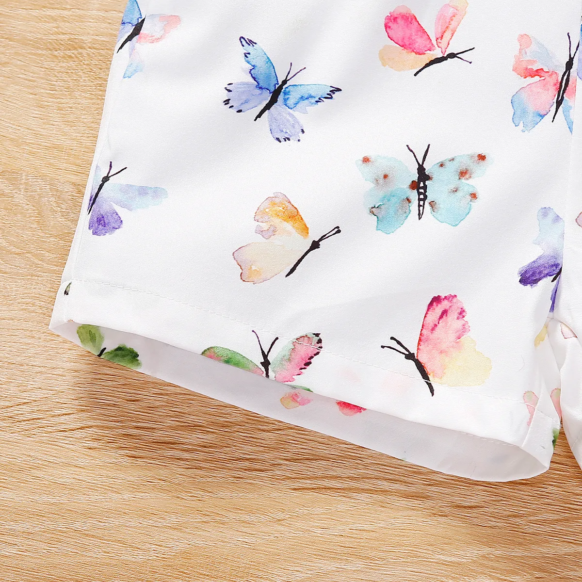 Toddler Girl Butterfly Print One-Shoulder Cami Romper  image 4