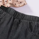 2pcs Toddler Girl Ruched Cami Top and Cotton Ripped Denim Shorts Set  image 4