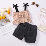 2pcs Toddler Girl Ruched Cami Top and Cotton Ripped Denim Shorts Set  image 6