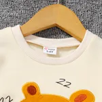 2pcs Toddler Girl Cute Bear Embroidered Pullover Sweatshirt and Pants Set  image 2