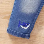Toddler Boy Sea Animal Embroidered Jeans   Blue image 6