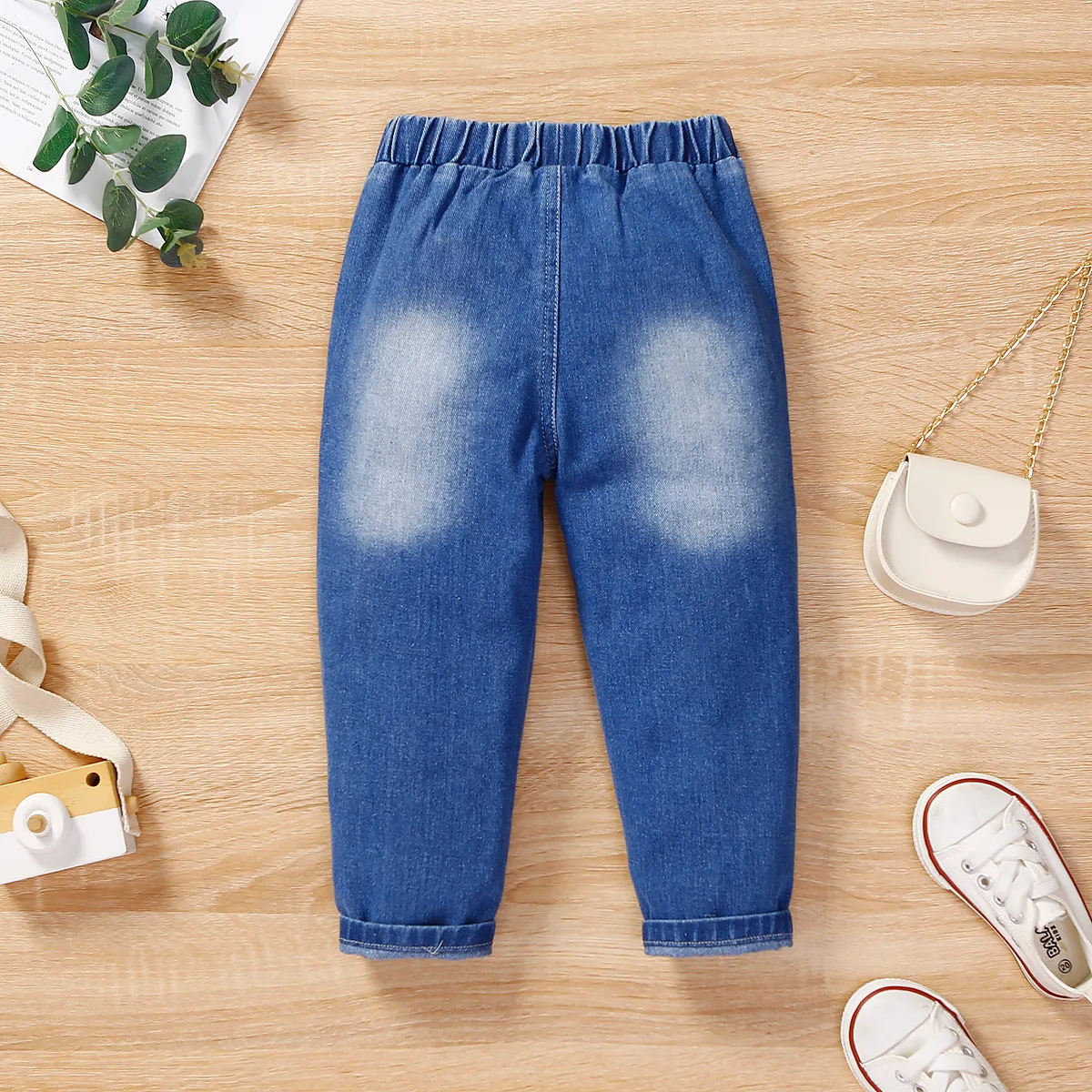 Toddler Boy Sea Animal Embroidered Jeans   Blue image 2