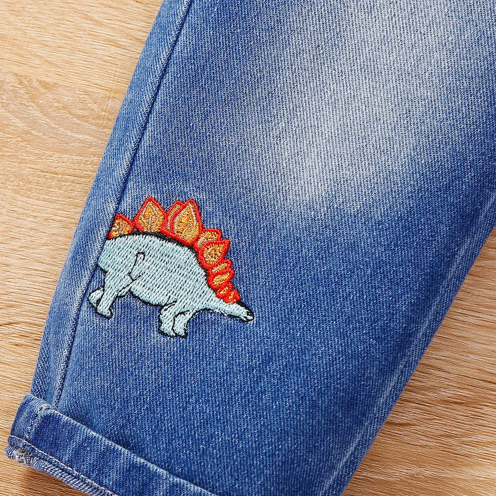 Toddler Boy Dinosaur Embroidered Jeans   big image 5