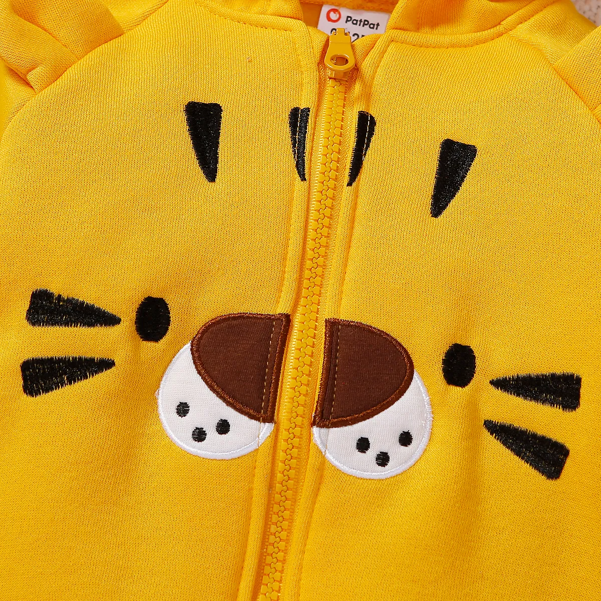 Bebé Unissexo Hipertátil/3D Tigre Infantil Manga comprida Blusões e casacos Amarelo image 4