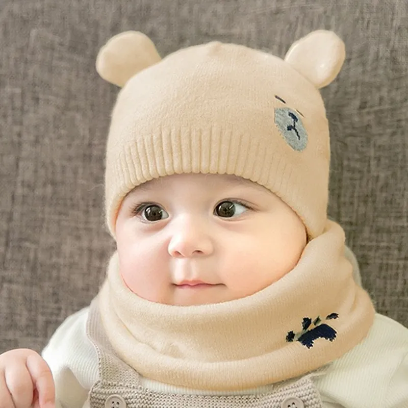 Baby Bear Design Knitted Beanie Hat