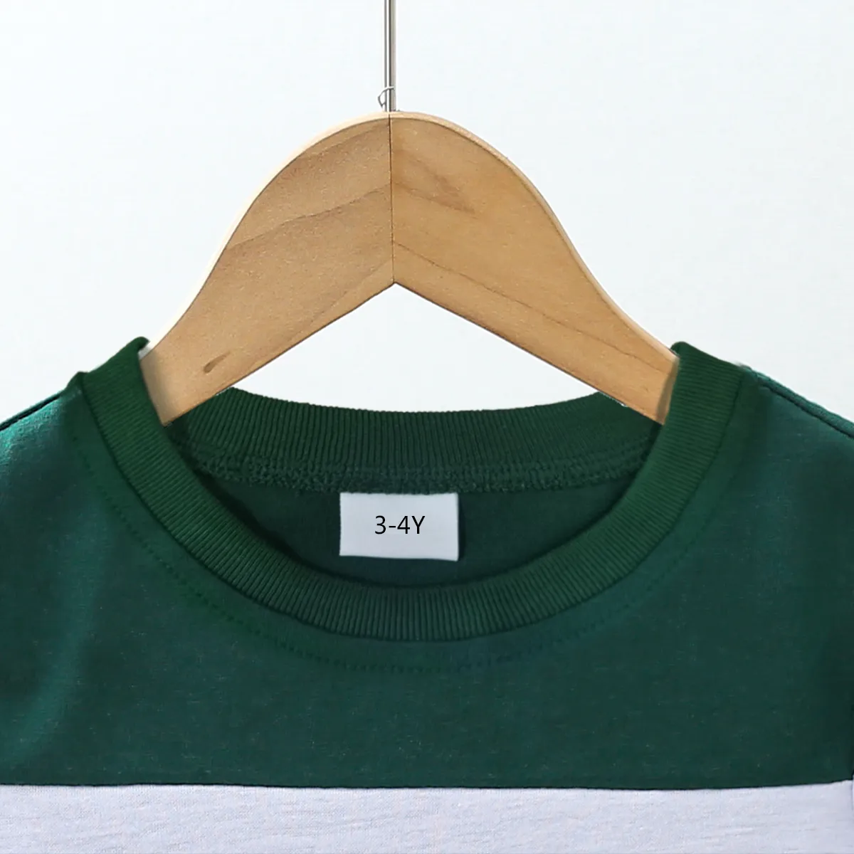 2 pièces Enfant en bas âge Garçon Revers Classique ensembles de t-shirts Vert Foncé big image 1