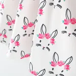 2pcs Baby Girl Bow Front Pretty Rabbit Print Tank Dress & Hat Set  image 6