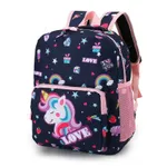 Kids Unicorn Rainbow Print Backpack Children Square School Bag Travel Bag Navy