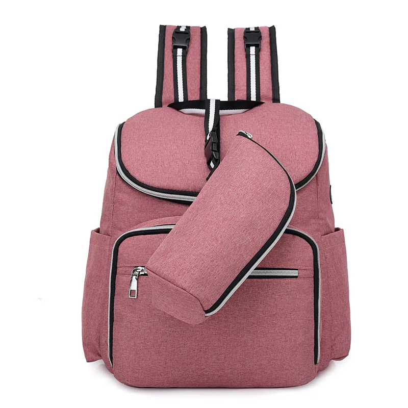 

External USB Interface Headphone Jack Multifunction Waterproof Maternity Diaper Bag Backpack with Insulated Baby Bottle Bag