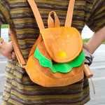 Cute hamburger-shaped parent-child bag, single shoulder / double shoulder / portable  image 6