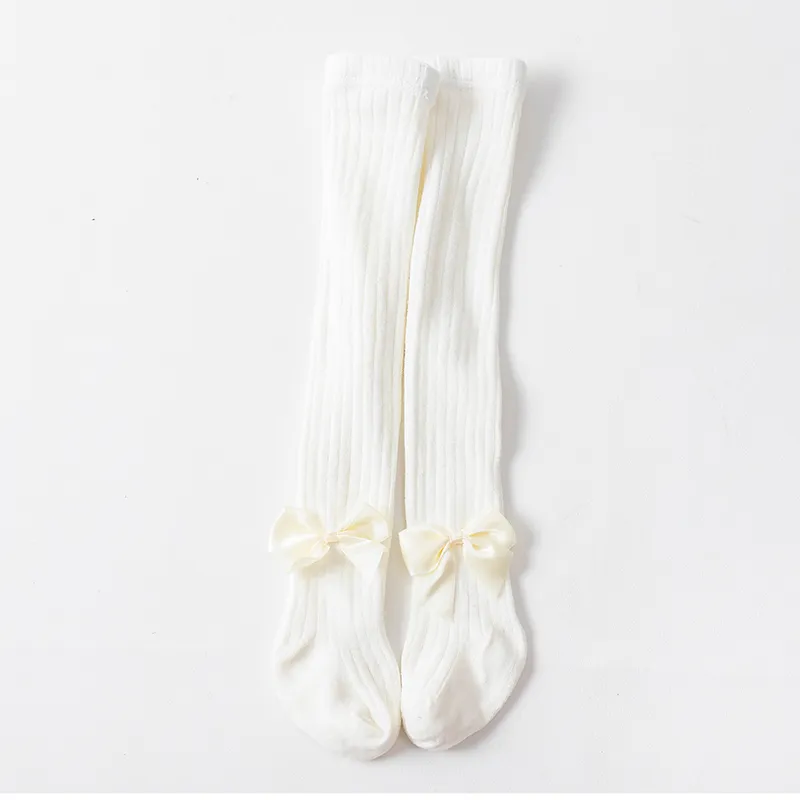 Baby / Toddler / Kid Solid Bowknot Stockings (Various colors) White big image 1