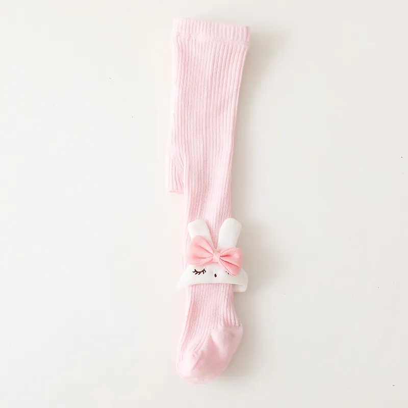 Baby / Toddler / Kid Cartoon Rabbit Decor Solid Color Pantyhose Tights Pink image 2