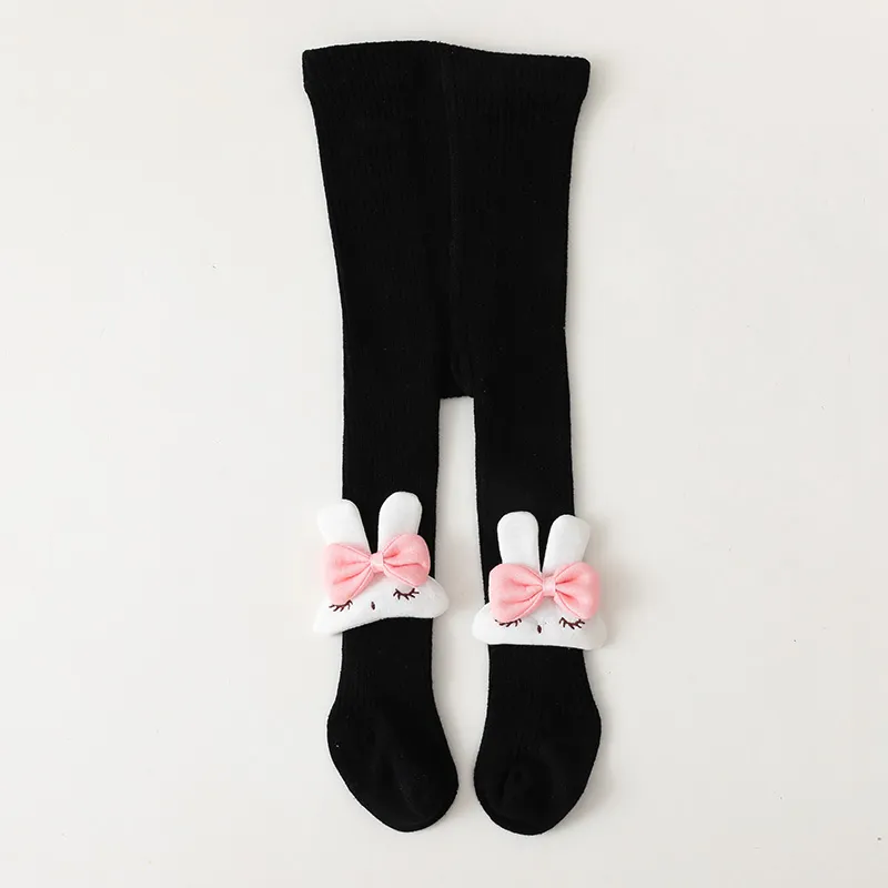 Baby / Toddler / Kid Cartoon Rabbit Decor Solid Color Pantyhose Tights Black