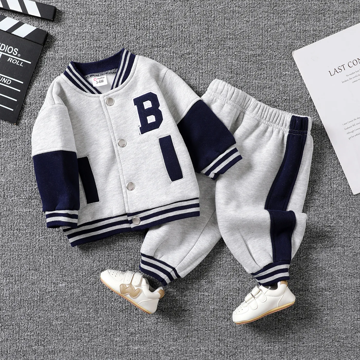 2pcs Baby/Toddler Boy Classic Letter Long Sleeve Set