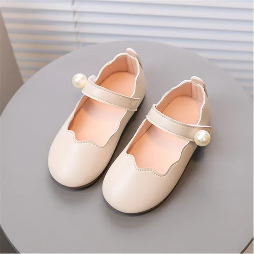 Toddler & Kid Basic Style Fax Pearl Decor Velcro Shoes