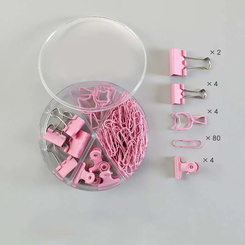 Office Clips Stationery Set Paper Clips Binder Clips Bulldog Clips Hollow Clips Set for Home School 