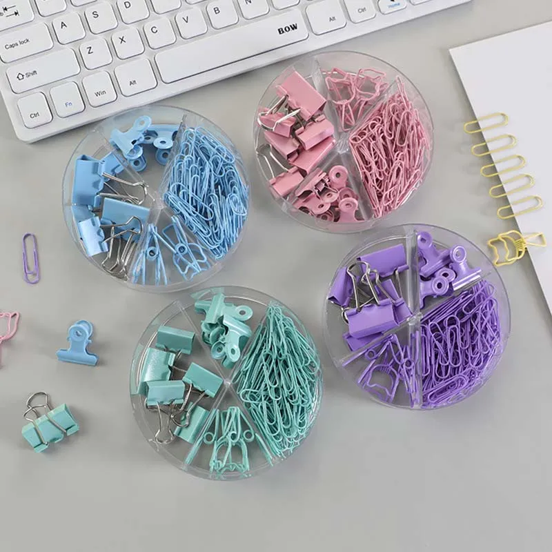Office Clips Stationery Set Paper Clips Binder Clips Bulldog Clips Hollow Clips Set for Home School Office Supplies  image 2