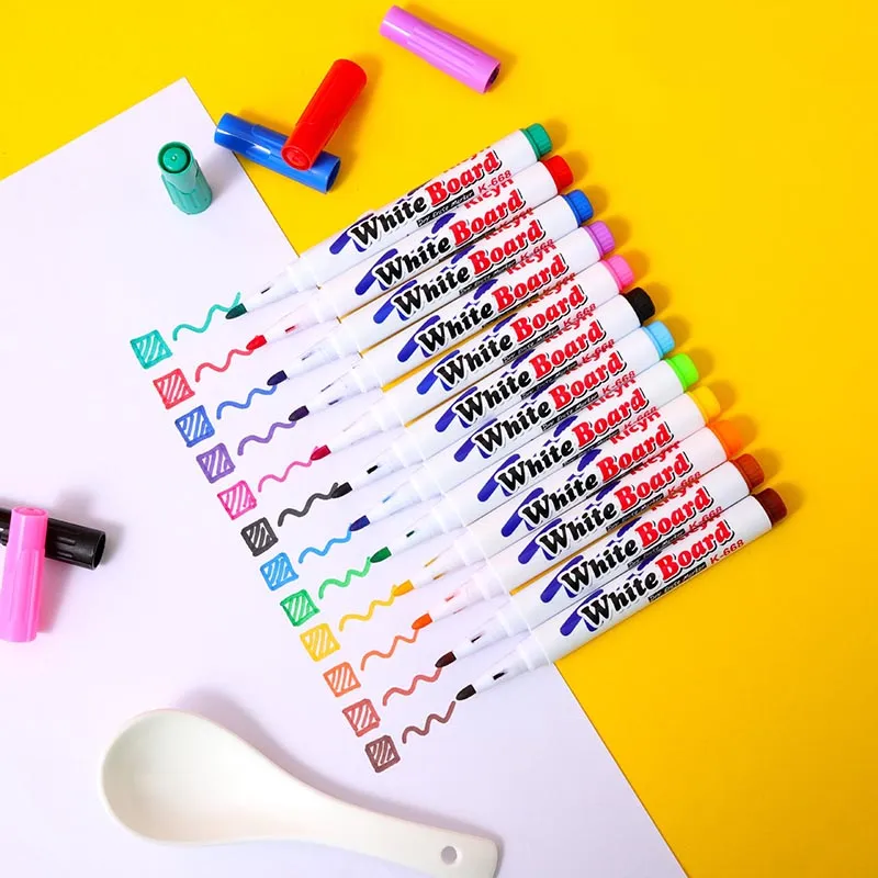 

12-colors Water Painting Pen Magic Doodle Drawing Pens Erasing Marker Colorful Doodle Water Floating Whiteboard Pen