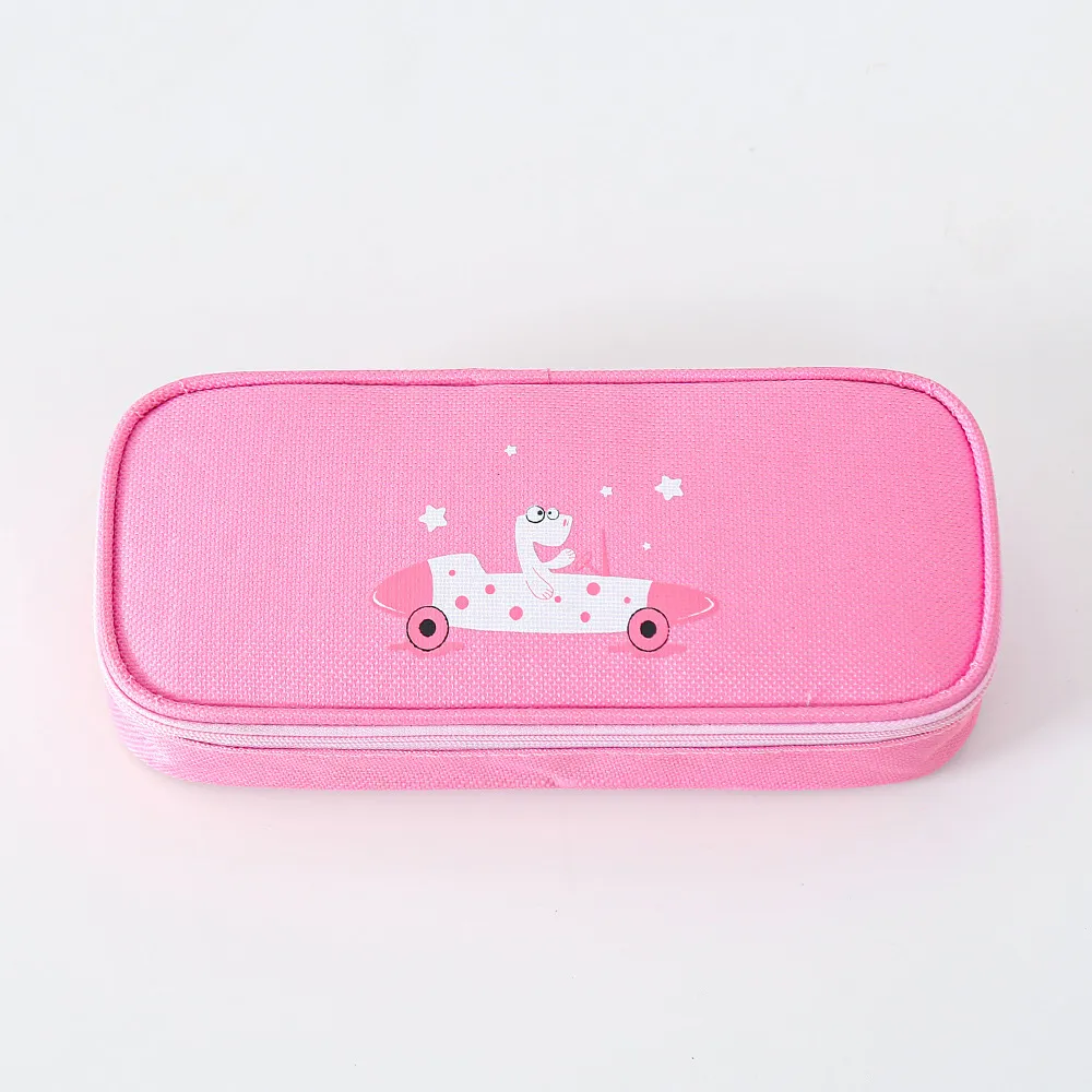 Cute Cartoon Animal Large Capacity Pen Pencil Case Zipper Pen Pouch Student Stationery Supplies Pink big image 1
