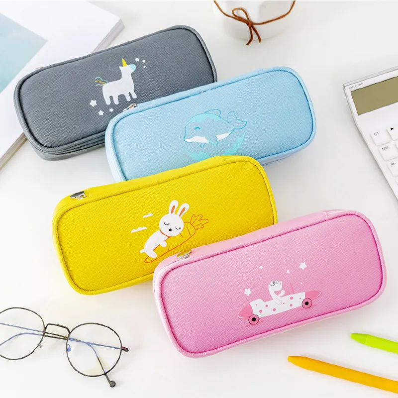 Cute Cartoon Animal Large Capacity Pen Pencil Case Zipper Pen Pouch Student Stationery Supplies big image 2