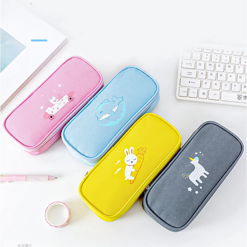 Cute Cartoon Animal Large Capacity Pen Pencil Case Zipper Pen Pouch Student Stationery Supplies big image 3