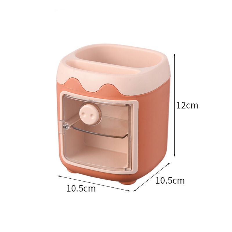 Cute Pen Holder with Dust Lid Compartment Pencil Pen Holder Desk Organizers Container Stationery Sup