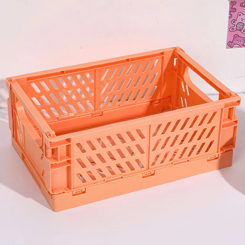 Creative Foldable Plastic Storage Basket Desktop Stationery Organizer Box