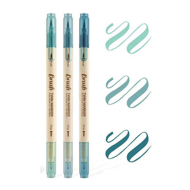 Coloring Dual Brush Marker Pens Fine Point and Brush Tip Art Colored Markers Green