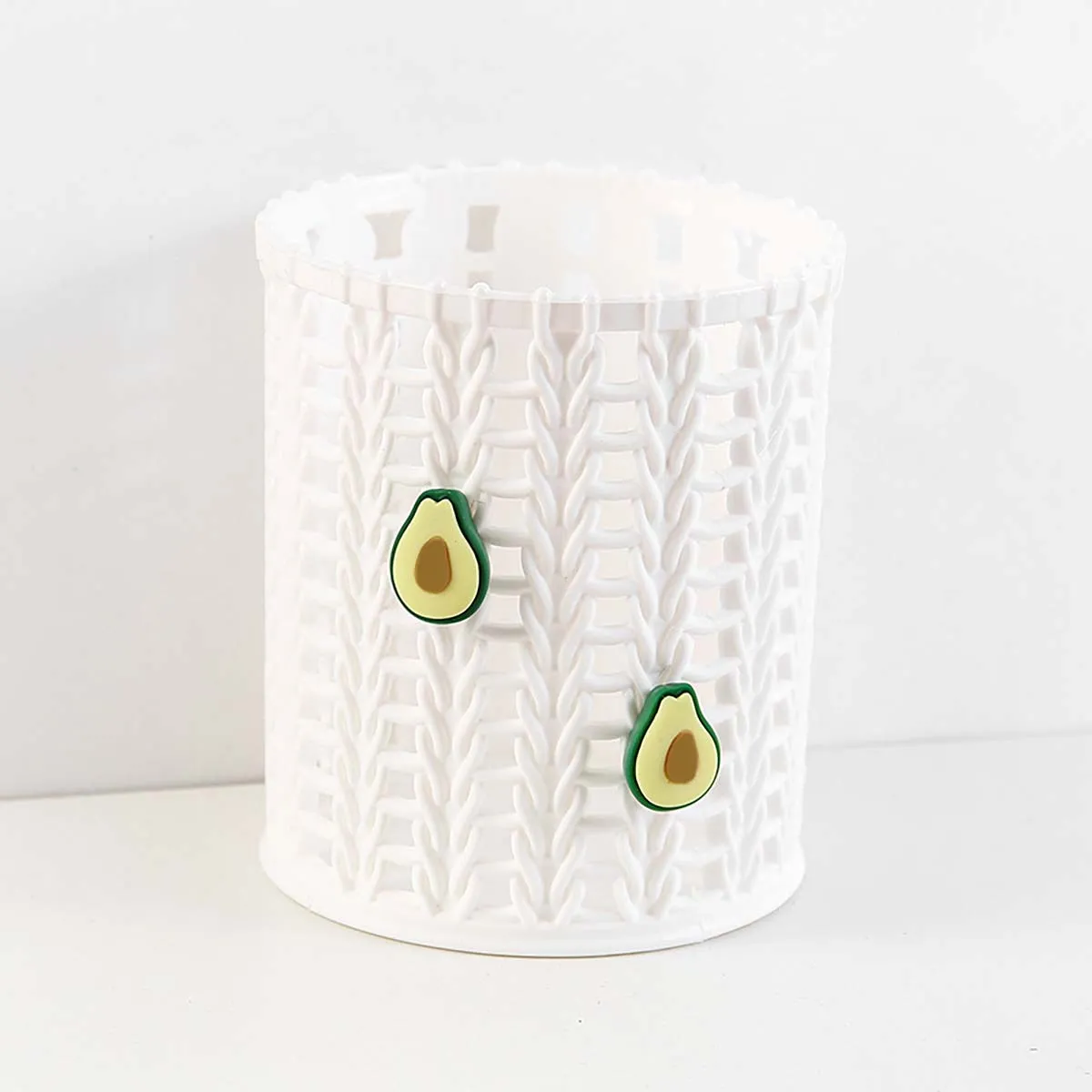 Creative Imitating Rattan Pencil Holder Makeup Cosmetic Brush Storage Box Desk Organizer Office School Supplies  big image 1