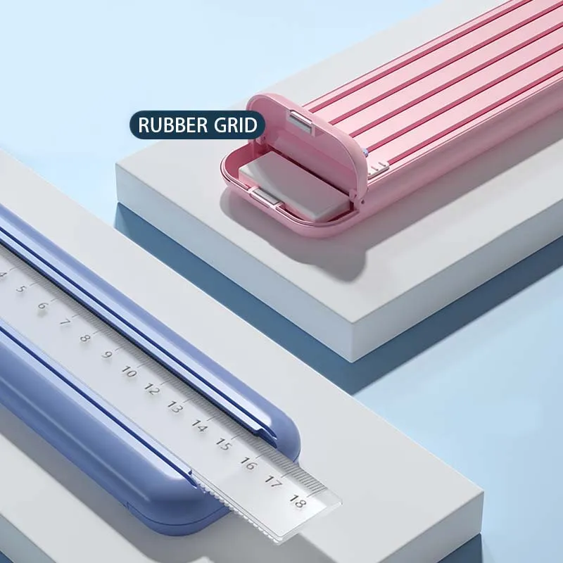 4-Piece Set Pencil Case Stationery Set Including Pencil Box & Eraser & Ruler & Pencils Students Stationery Supplies big image 4