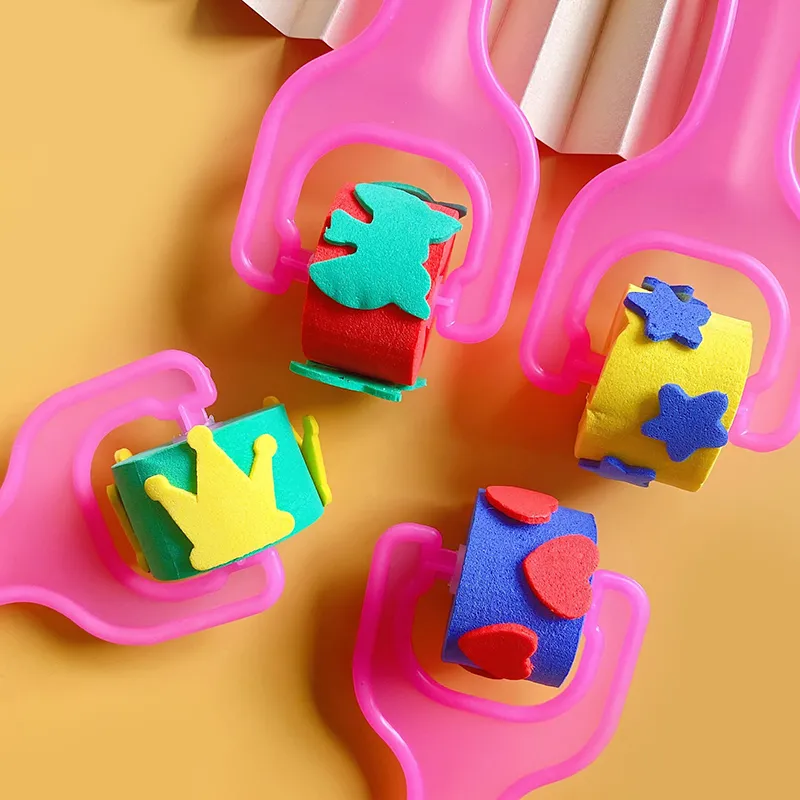 4-pack Drawing Sponge Roller Brush Kid Paint Graffiti DIY Tool Sponge Brush Painting Tools School Stationery  image 2