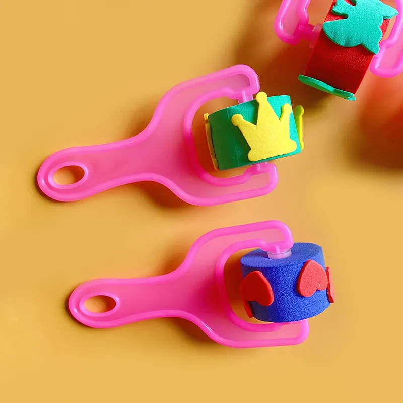 4-pack Drawing Sponge Roller Brush Kid Paint Graffiti DIY Tool Sponge Brush Painting Tools School Stationery  image 3