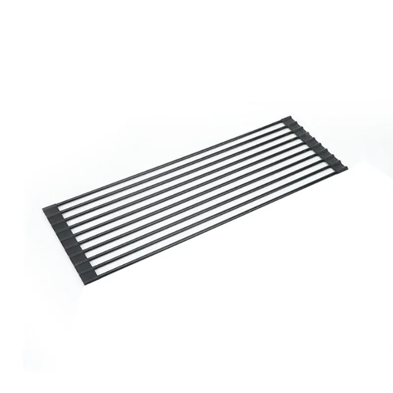 Roll-Up Foldable Dish Drying Rack Kitchen Sink Drying Rack Portable Dish Rack Dish Drainer Black big image 1