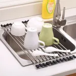 Rack de secagem de pratos dobrável roll-up rack de secagem de pia de cozinha escorredor de pratos portátil escorredor de pratos  image 2