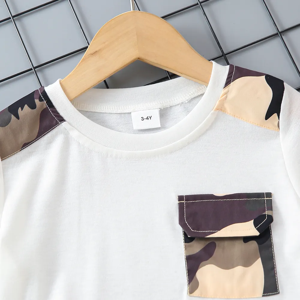 2 Stück Kleinkinder Jungen Aufgesetzte Tasche Klassisch T-Shirt-Sets big image 3