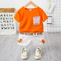 2 Stück Kleinkinder Jungen Unechter Zweiteiler Avantgardistisch T-Shirt-Sets  image 1