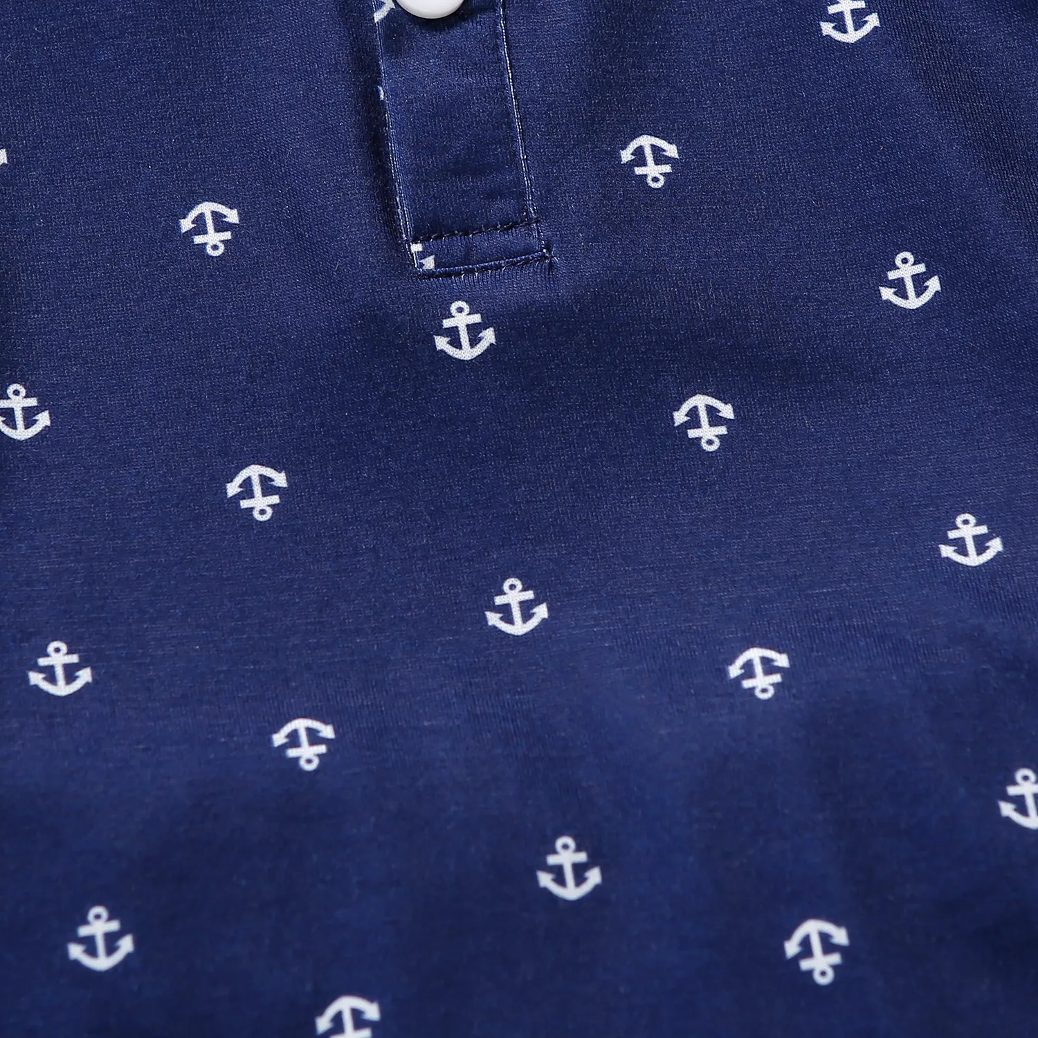 2pcs Toddler Boy Preppy style Anchor Print Polo Shirt and Shorts Set  image 4