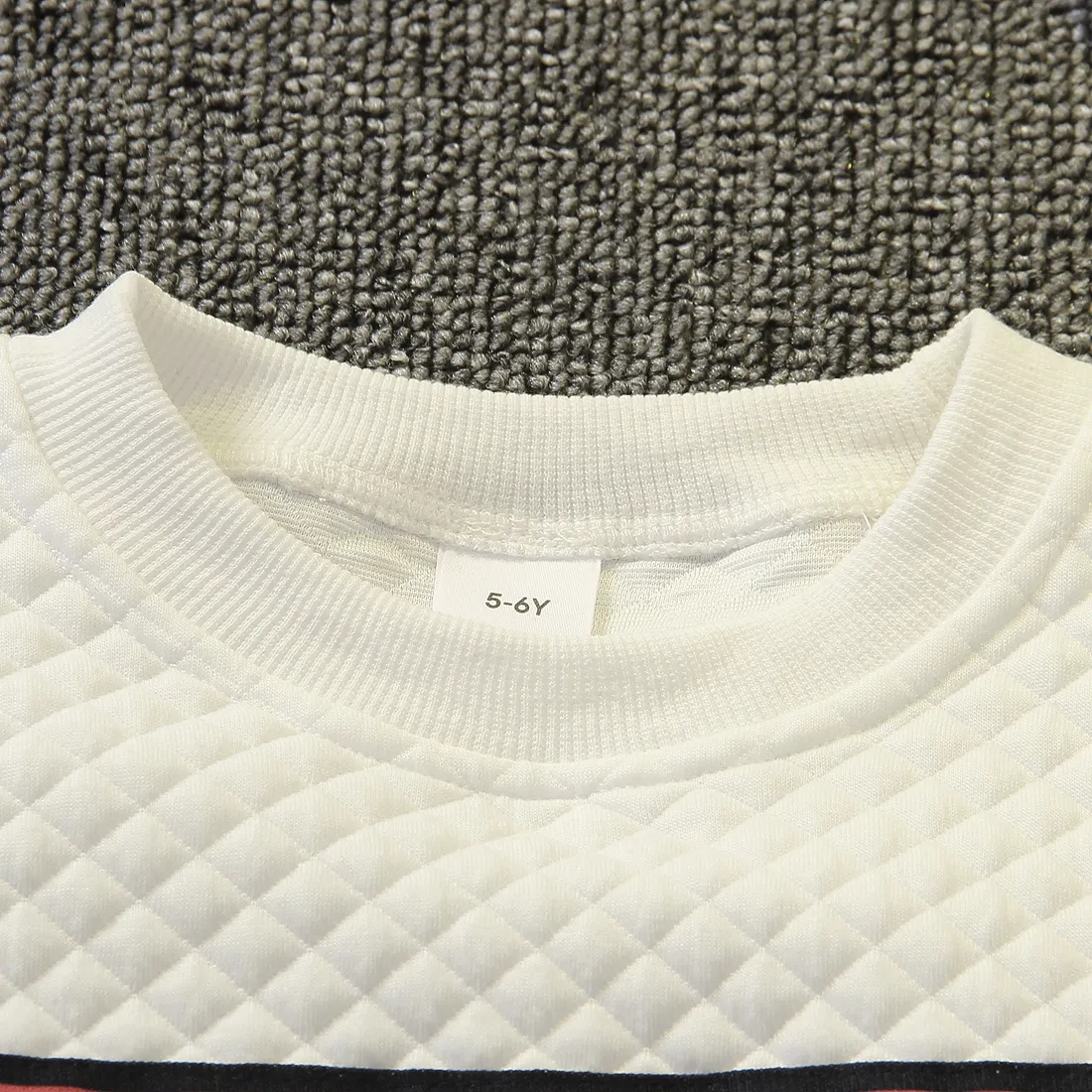 Criança Unissexo Entrançado Cor sólida Pullover Sweatshirt Branco big image 1