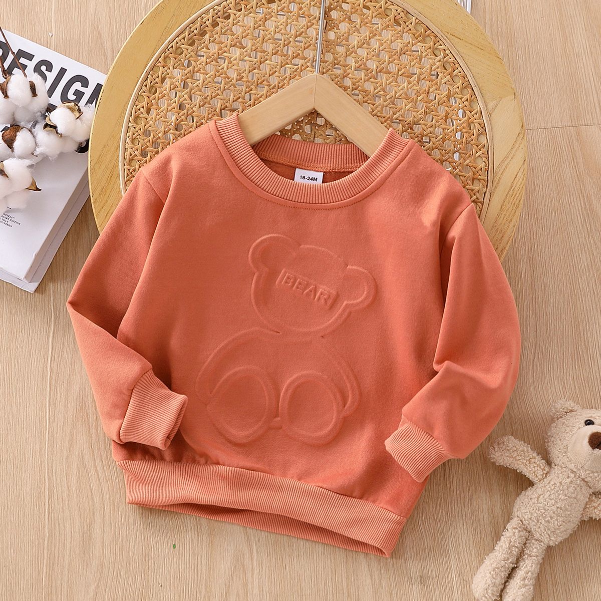 

Toddler Boy Animal Bear Textured Pullover Sweatshirt