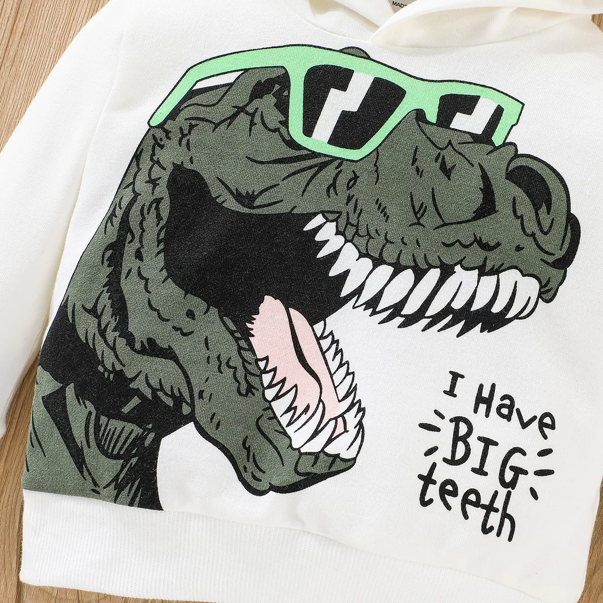 2 unidades Criança Menino Com capuz Infantil Dinossauro conjuntos de moletom  image 4