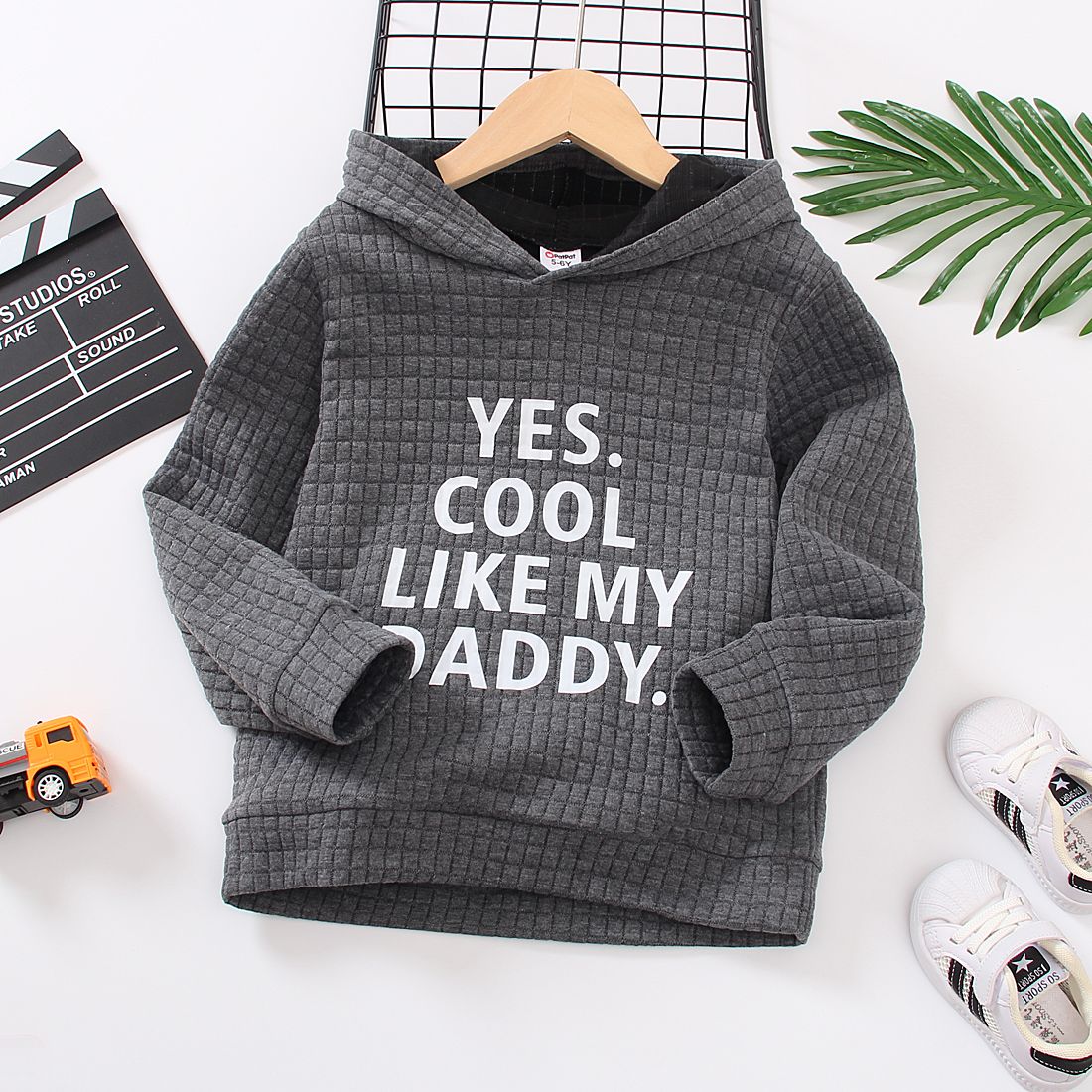 

Kid Boy Letter Print Textured Hoodie Sweatshirt