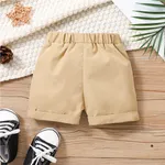 Baby Boy Solid Elasticized Waist Shorts Khaki