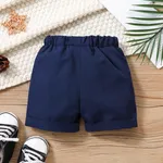 Baby Boy Solid Elasticized Waist Shorts Tibetan blue