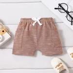 Baby Boy Solid Patch Pocket Shorts Brown