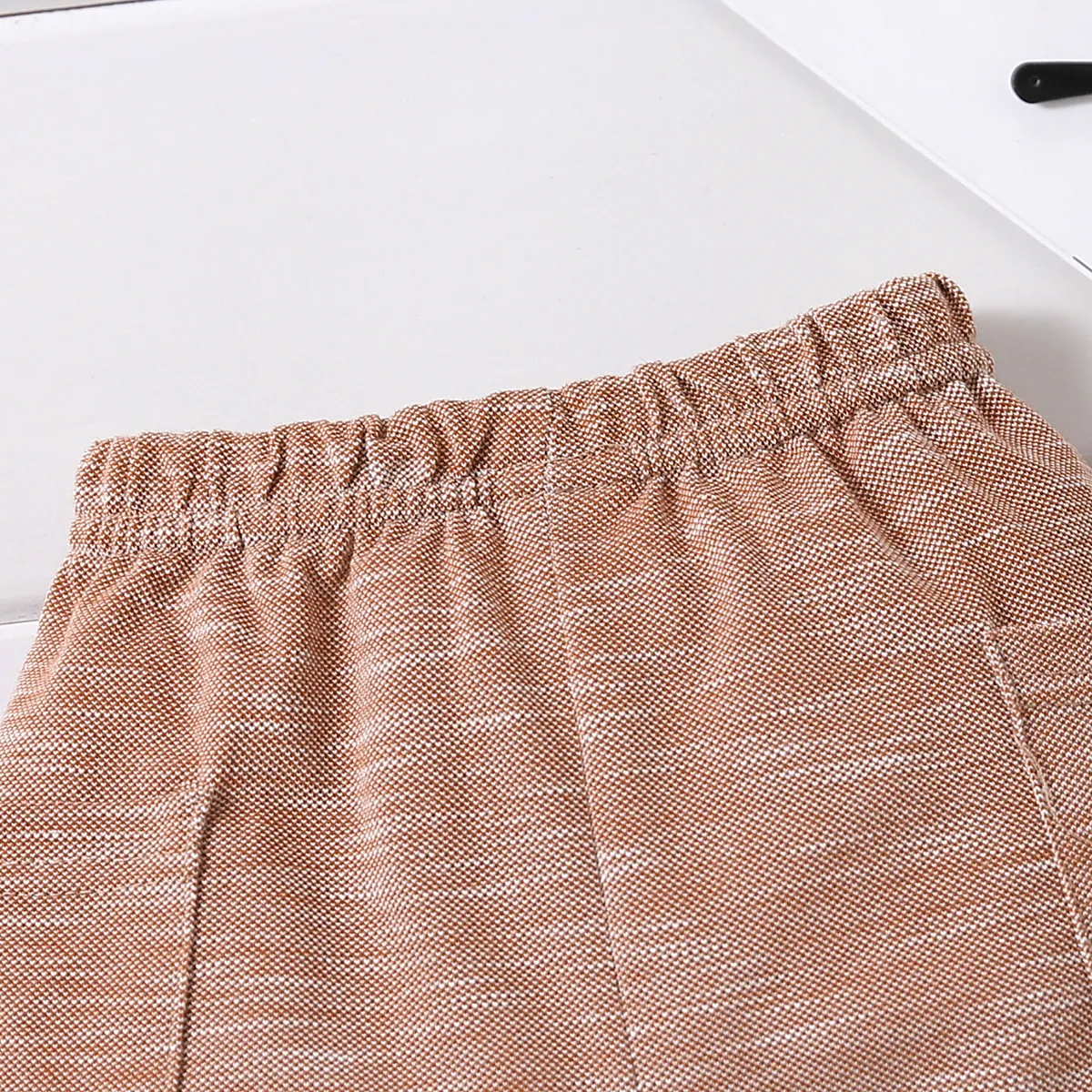 Baby Boy Solid Patch Pocket Shorts Brown image 5
