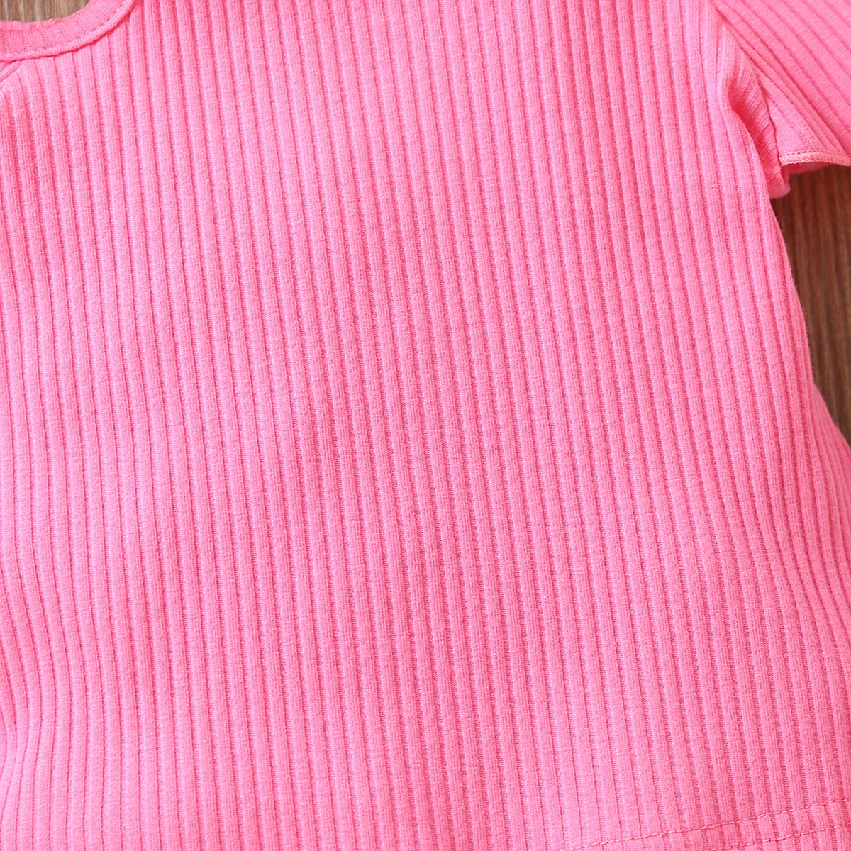 Toddler Girl Cold Shoulder Rib-knit Tee  Hot Pink image 4